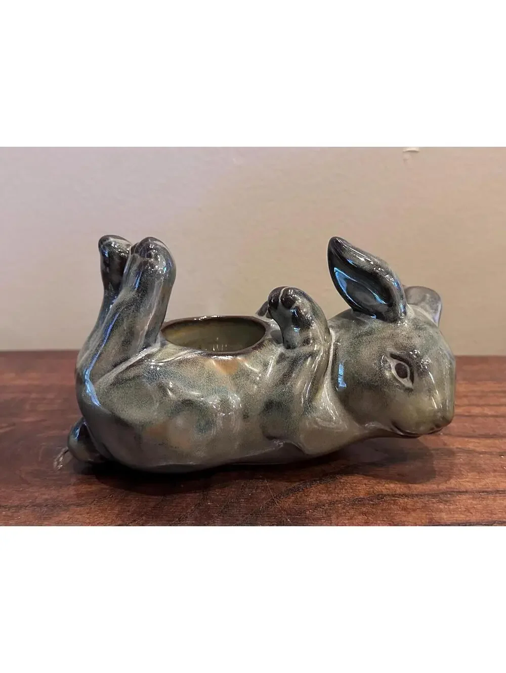 Partylite Easter Bunny Rabbit Glazed Terra Cotta Tabletop Votive Candle Holders - Picture 12 of 15